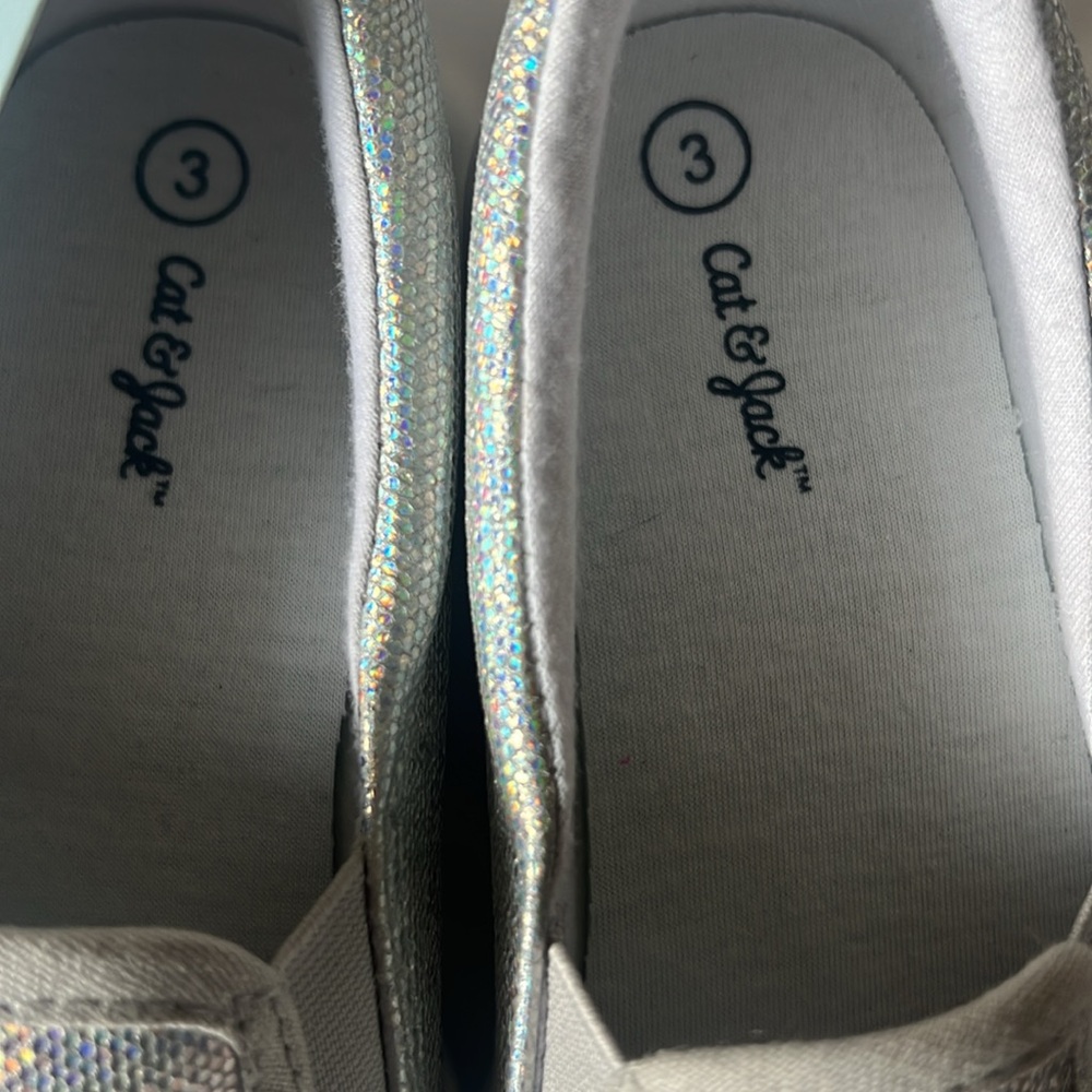 Two pair of sparkle cat & jack sneakers size 3❤️ - Picture 4 of 8
